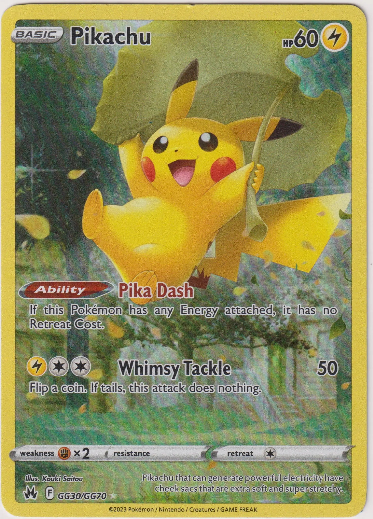 2023 Pokemon Crown Zenith: Galarian Gallery Pikachu Holo Rare GG30/GG70 