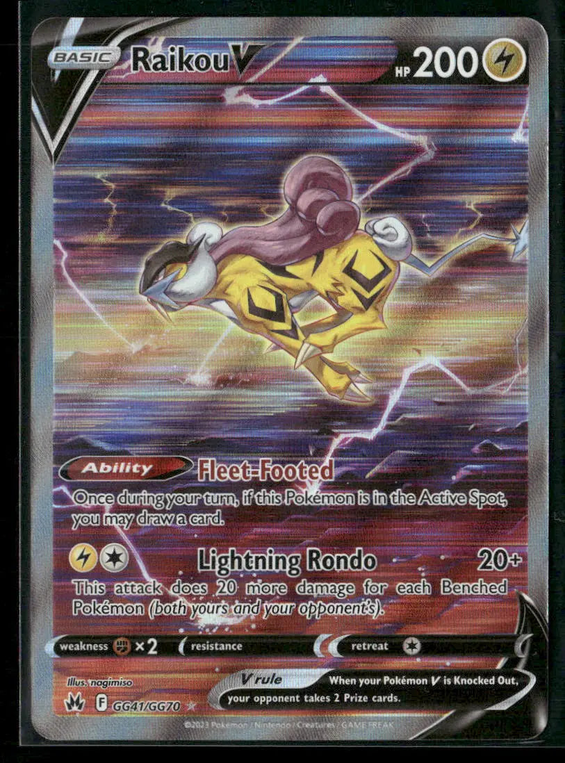 2023 Pokemon Crown Zenith: Galarian Gallery Raikou V GG41/GG70 