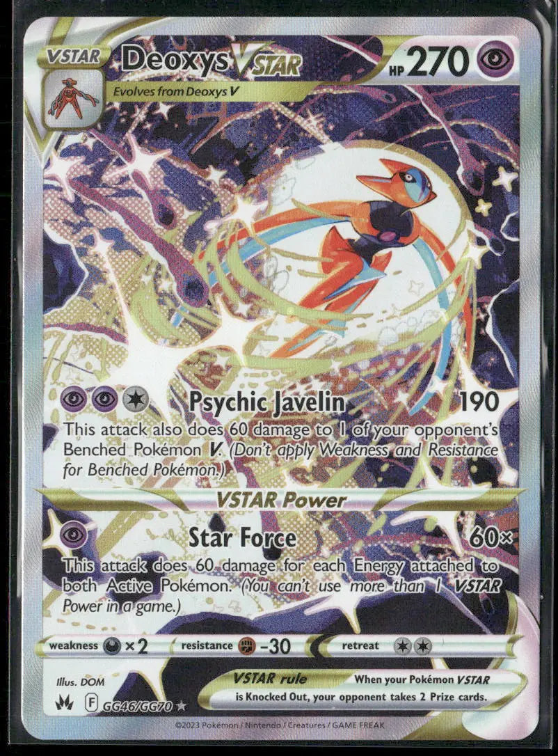 2023 Pokemon Crown Zenith: Galarian Gallery Ultra Rare Deoxys VSTAR GG46/GG70 