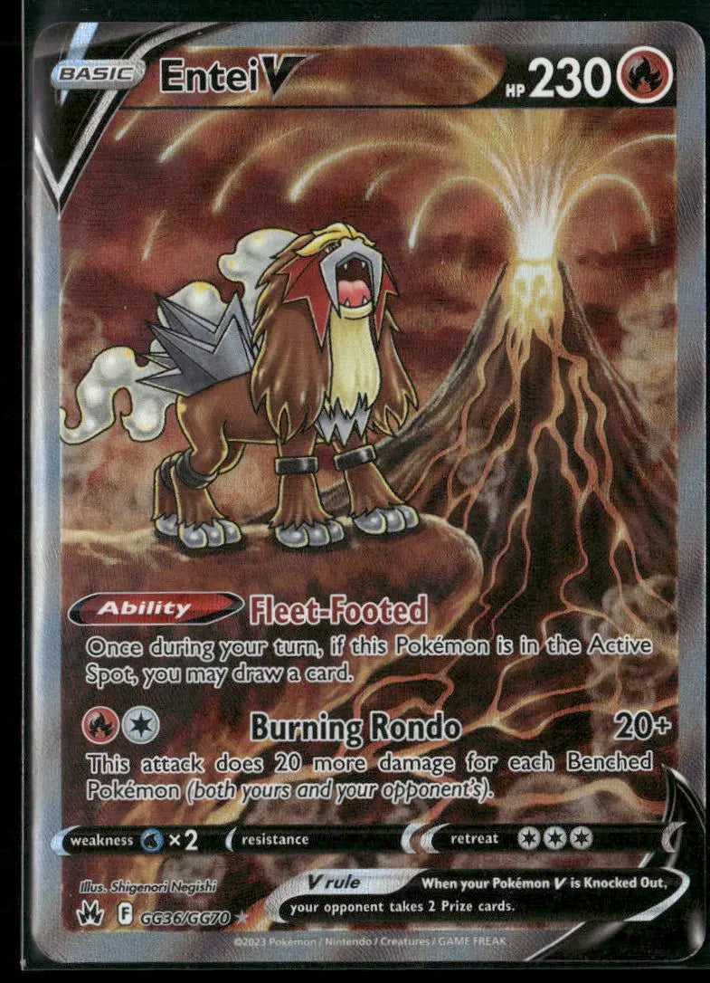 2023 Pokemon Crown Zenith: Galarian Gallery Ultra Rare Entei V GG36/GG70 