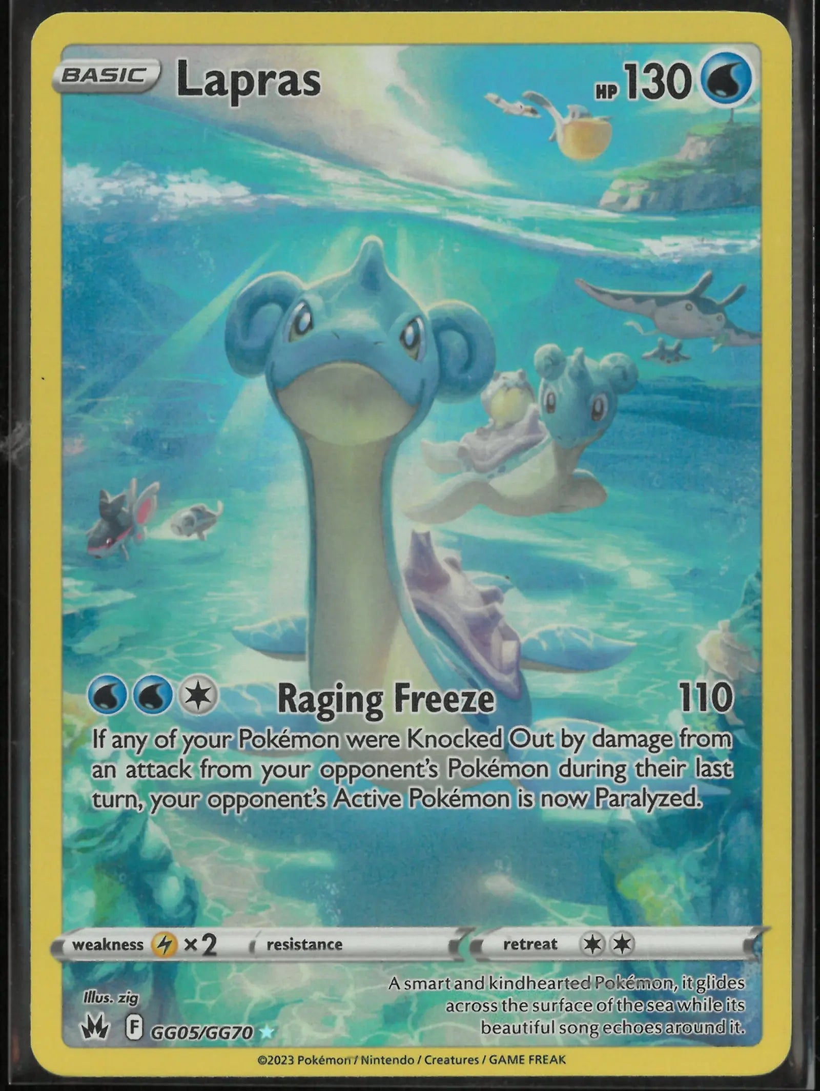 2023 Pokemon Crown Zenith: Galarian Gallery Ultra Rare Lapras GG05/GG70 