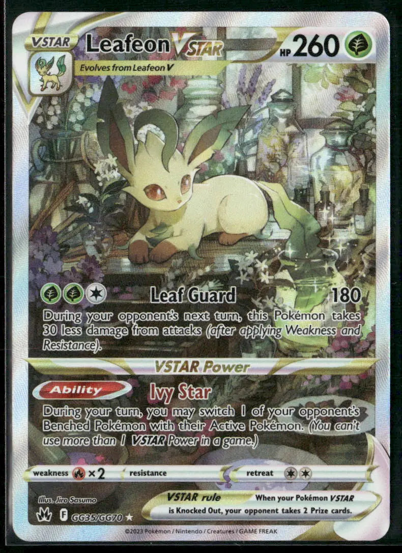 2023 Pokemon Crown Zenith: Galarian Gallery Ultra Rare Leafeon VSTAR GG35/GG70 