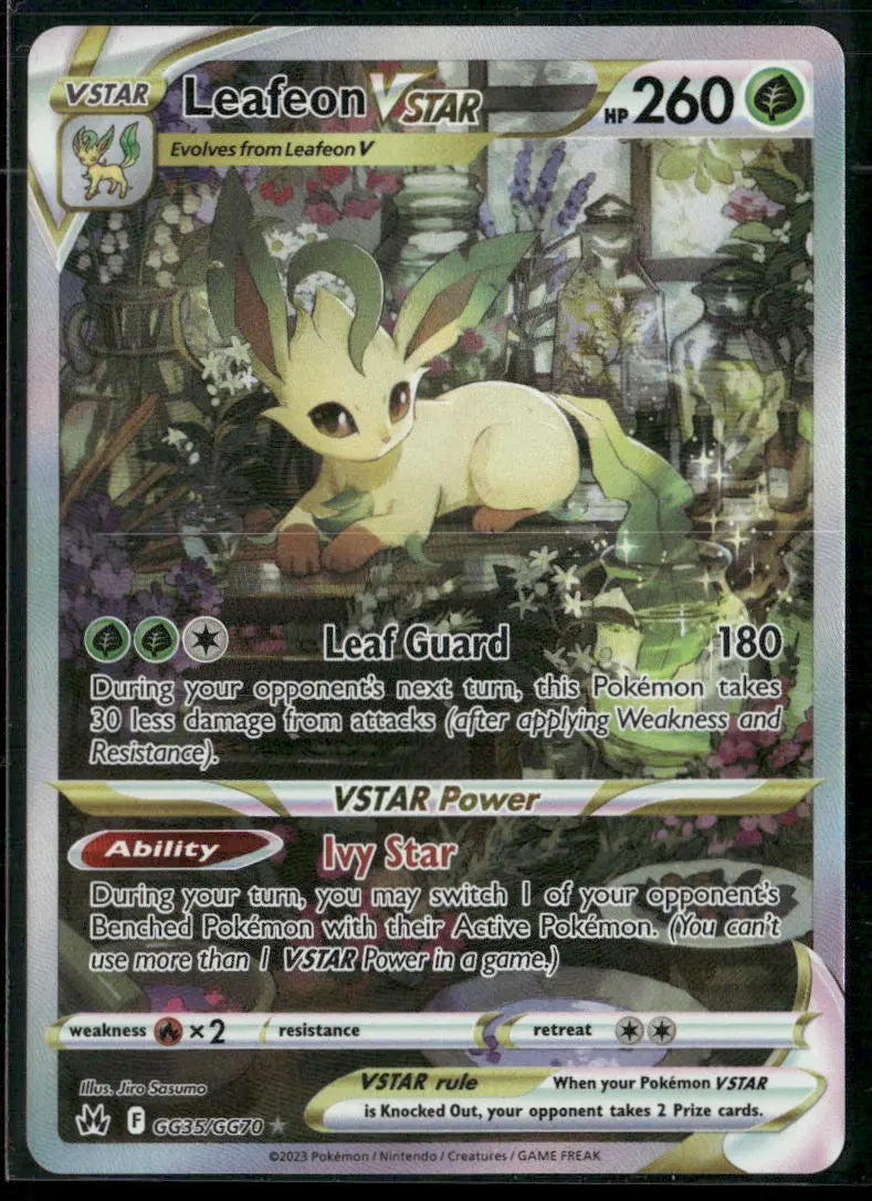 2023 Pokemon Crown Zenith: Galarian Gallery Ultra Rare Leafeon VSTAR GG35/GG70 