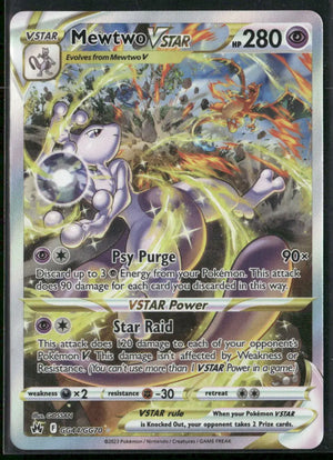 2023 Pokemon Crown Zenith: Galarian Gallery Ultra Rare Mewtwo VSTAR GG44/GG70 