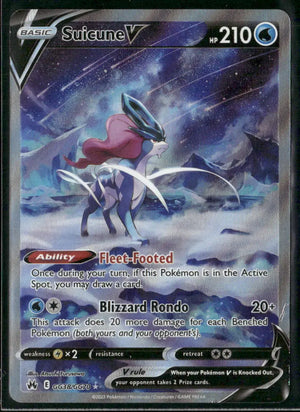 2023 Pokemon Crown Zenith: Galarian Gallery Ultra Rare Suicune V GG38/GG70 MP 