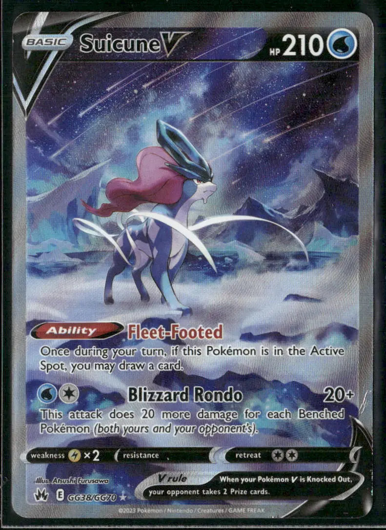 2023 Pokemon Crown Zenith: Galarian Gallery Ultra Rare Suicune V GG38/GG70 MP 