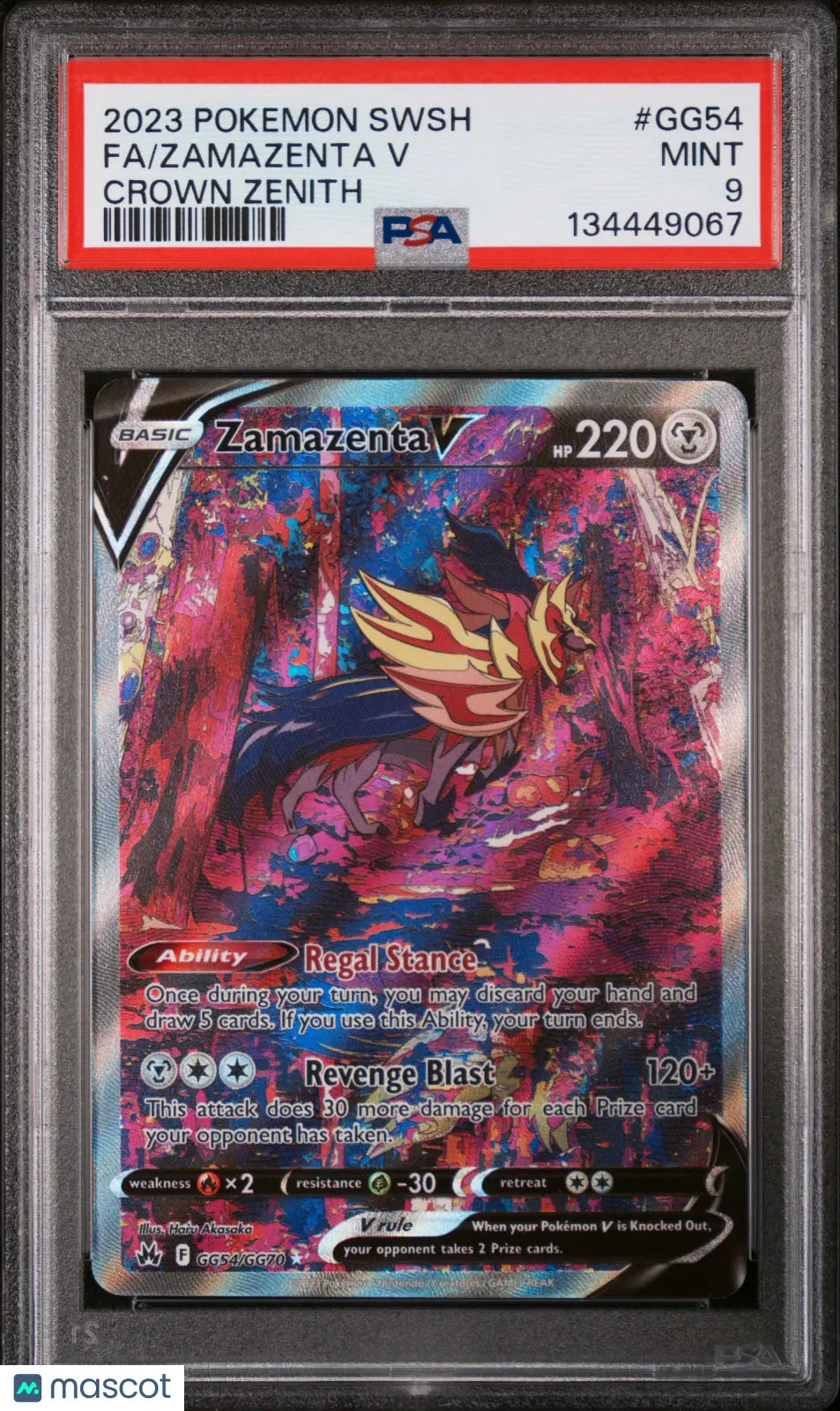 2023 Pokemon Crown Zenith: Galarian Gallery Zamazenta V GG54/GG70 PSA 9 