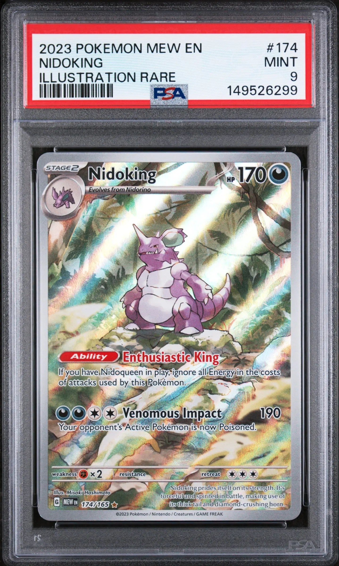 2023 Pokemon MEW 151 174/165 Nidoking Illustration Rare PSA 9 
