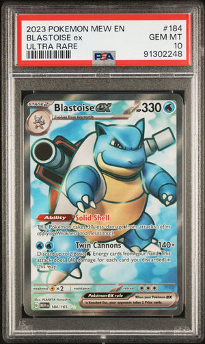 2023 Pokemon MEW 151 184/165 Blastoise Ex Ultra Rare PSA 10 