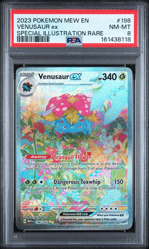 2023 Pokemon MEW EN 151 Venusaur Ex Special Illustration Rare 198/165 PSA 8 