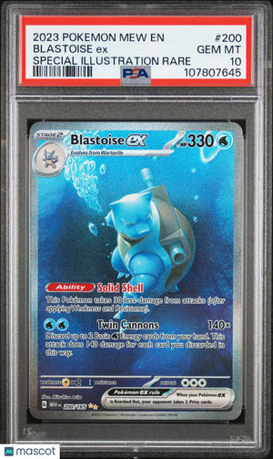 2023 Pokemon Mew EN-151 Blastoise EX Special Illustration Rare PSA 10 200/165 