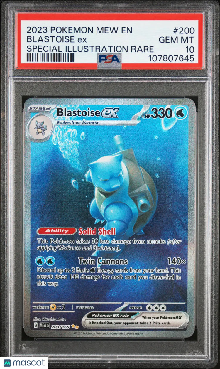 2023 Pokemon Mew EN-151 Blastoise EX Special Illustration Rare PSA 10 200/165 