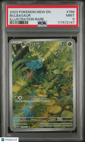 2023 Pokemon Mew EN-151 Bulbasaur Illustration Rare PSA 9 166/165 