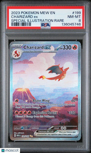 2023 Pokemon Mew EN-151 Charizard EX Special Illustration Rare PSA 8 #199 