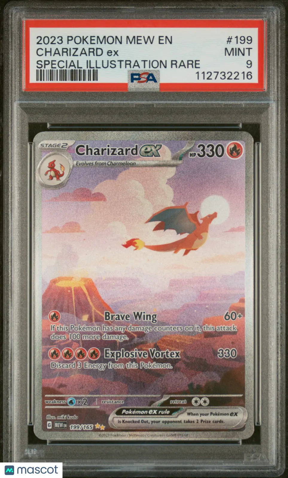 2023 Pokemon Mew EN-151 Charizard EX Special Illustration Rare PSA 9 199/165 
