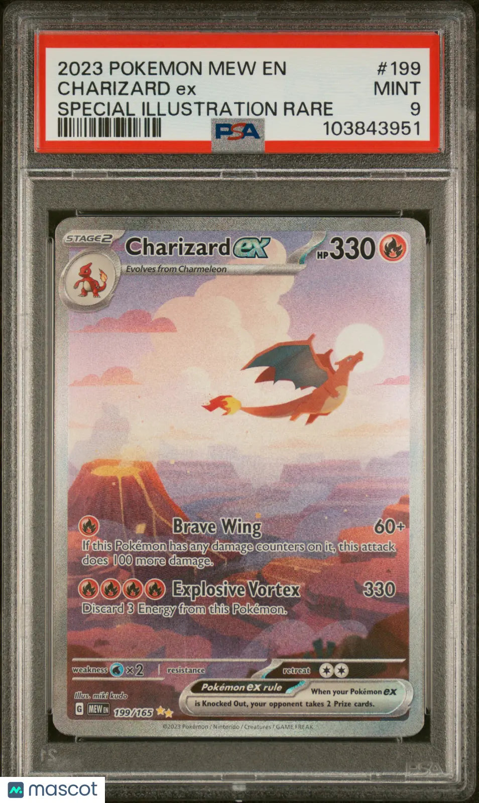 2023 Pokemon Mew EN-151 Charizard EX Special Illustration Rare PSA 9 #199 