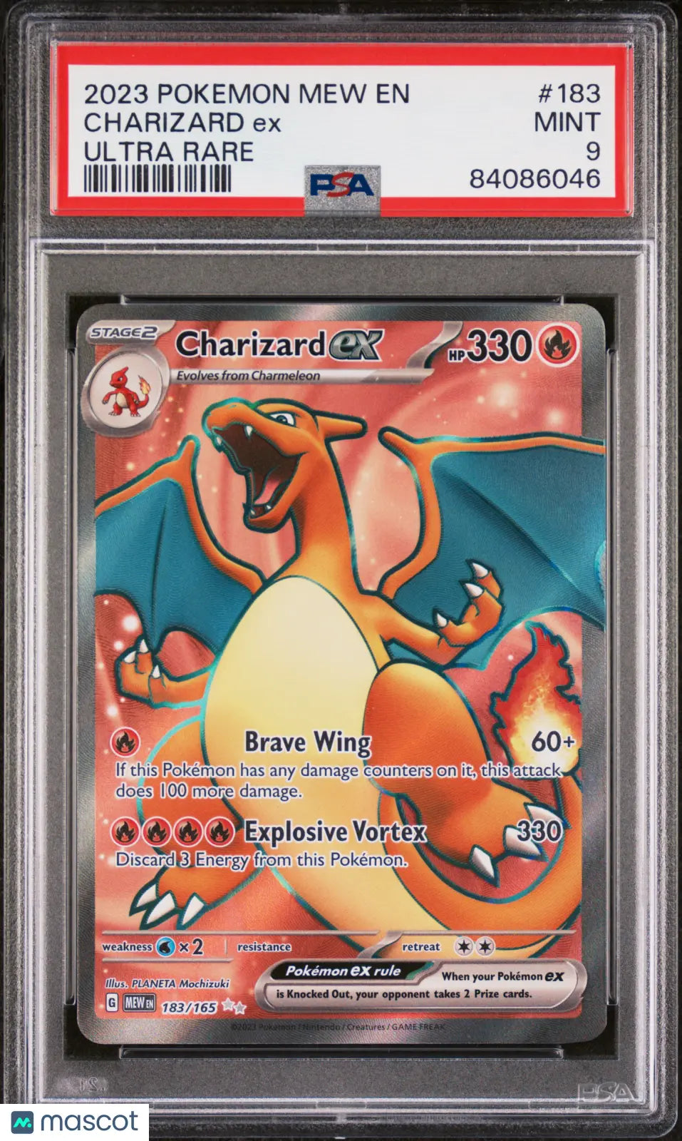 2023 Pokemon Mew EN-151 Charizard EX Ultra Rare PSA 9 183/165 