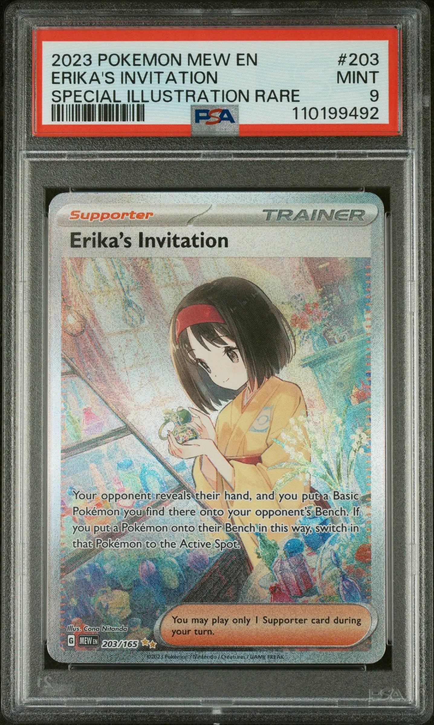 2023 Pokemon Mew EN-151 Erika's Invitation Special Illustration Rare PSA 9 #203 