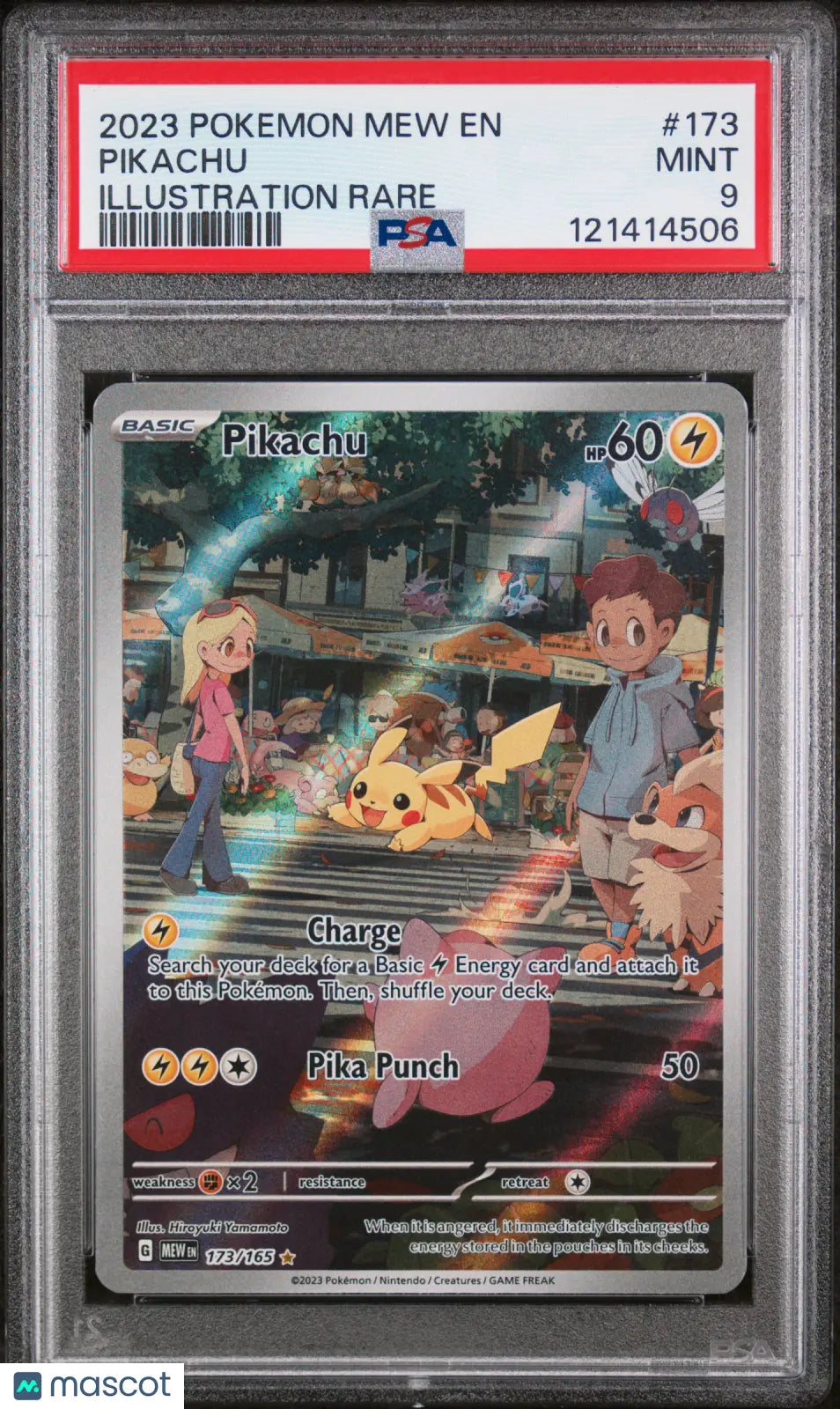 2023 Pokemon Mew EN-151 Pikachu Illustration Rare PSA 9 173/165 