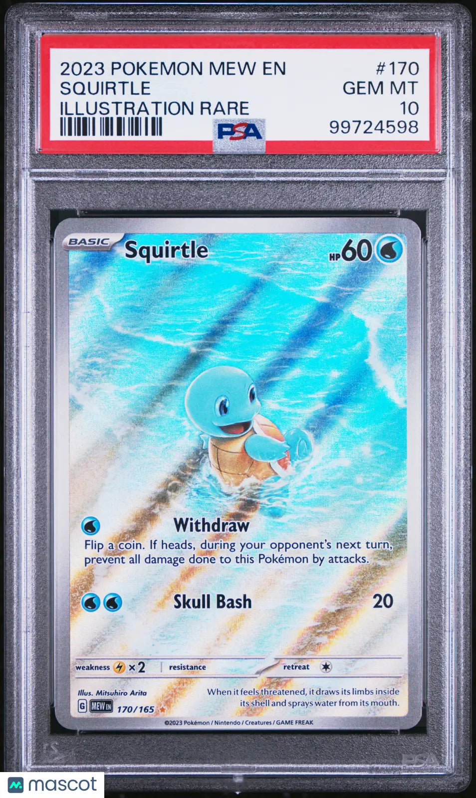 2023 Pokemon Mew EN-151 Squirtle Illustration Rare PSA 10 170/165 