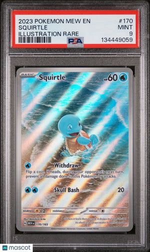 2023 Pokemon Mew EN-151 Squirtle Illustration Rare PSA 9 170/165 