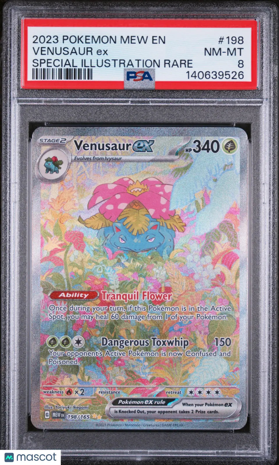 2023 Pokemon Mew EN-151 Venusaur EX Special Illustration Rare PSA 8 198/165 