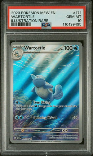 2023 Pokemon Mew EN-151 Wartortle Illustration Rare PSA 10 171/165 