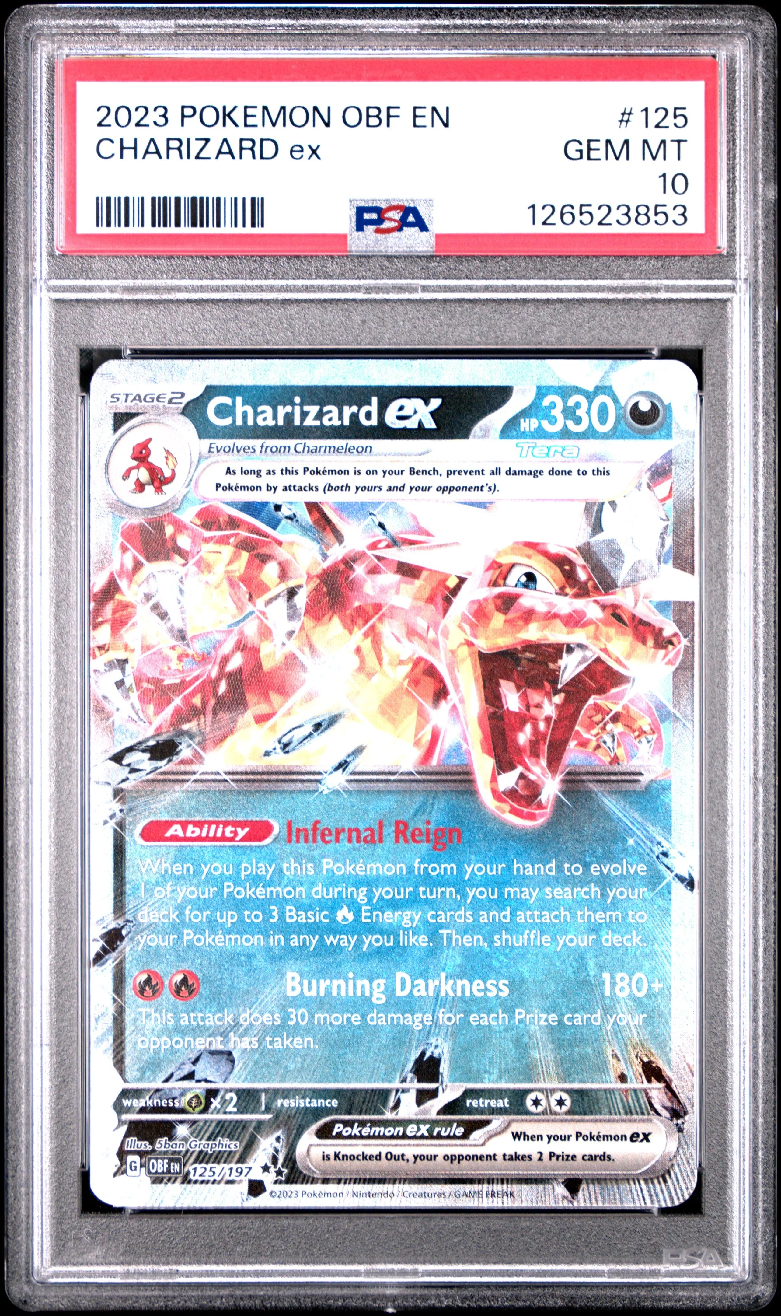 2023 Pokemon Obf EN-Obsidian Flames Charizard EX PSA 10 125/97 