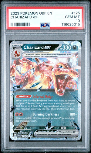 2023 Pokemon Obf EN-Obsidian Flames Charizard EX PSA 10 #125 