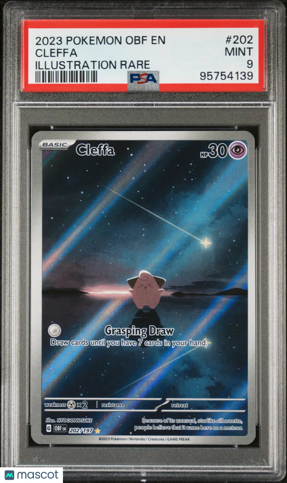 2023 Pokemon Obf EN-Obsidian Flames Cleffa Illustration Rare PSA 9 #202 