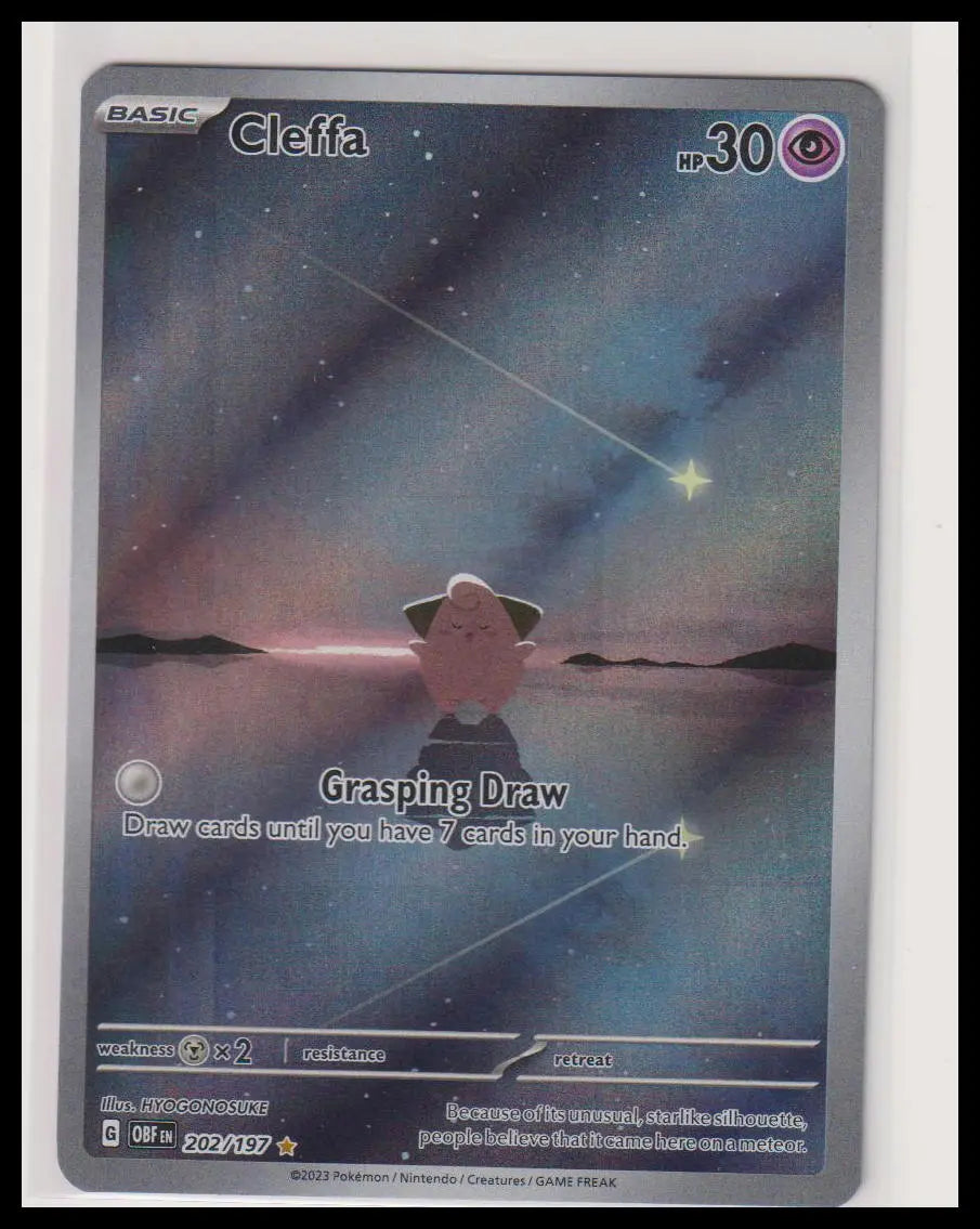 2023 Pokemon Obsidian Flames Cleffa Illustration Rare 202/197 