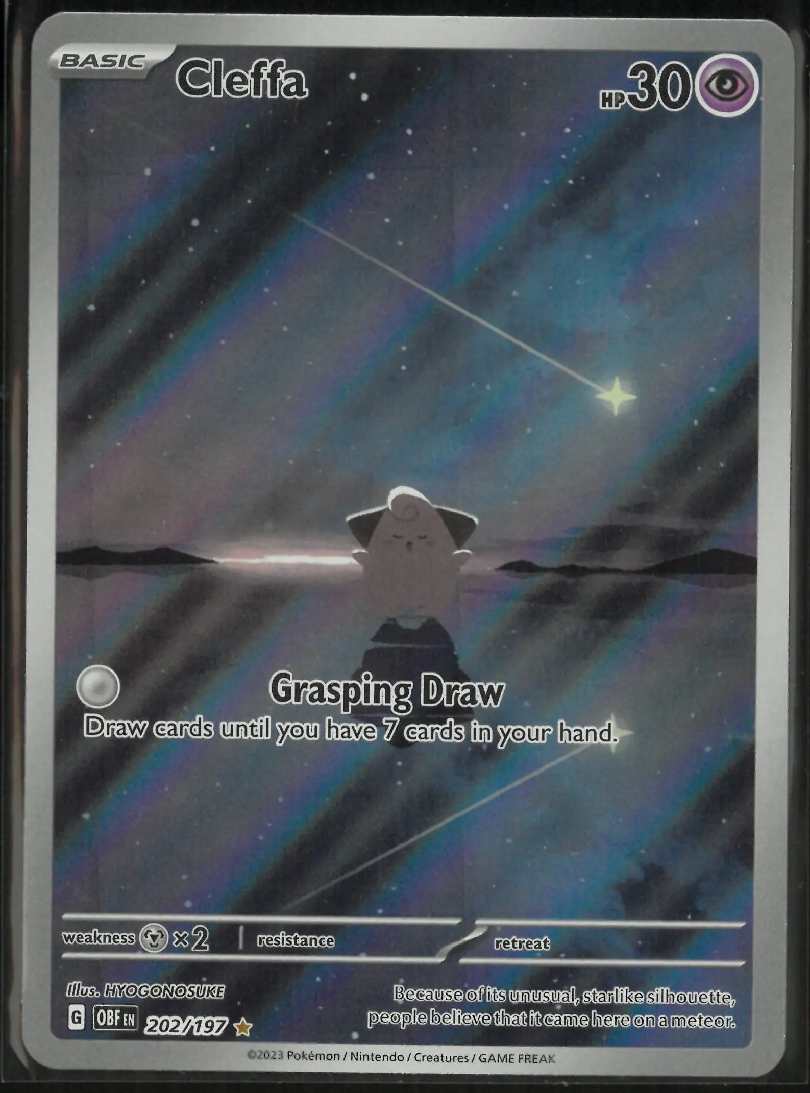 2023 Pokemon Obsidian Flames Illustration Rare Cleffa 202/197 