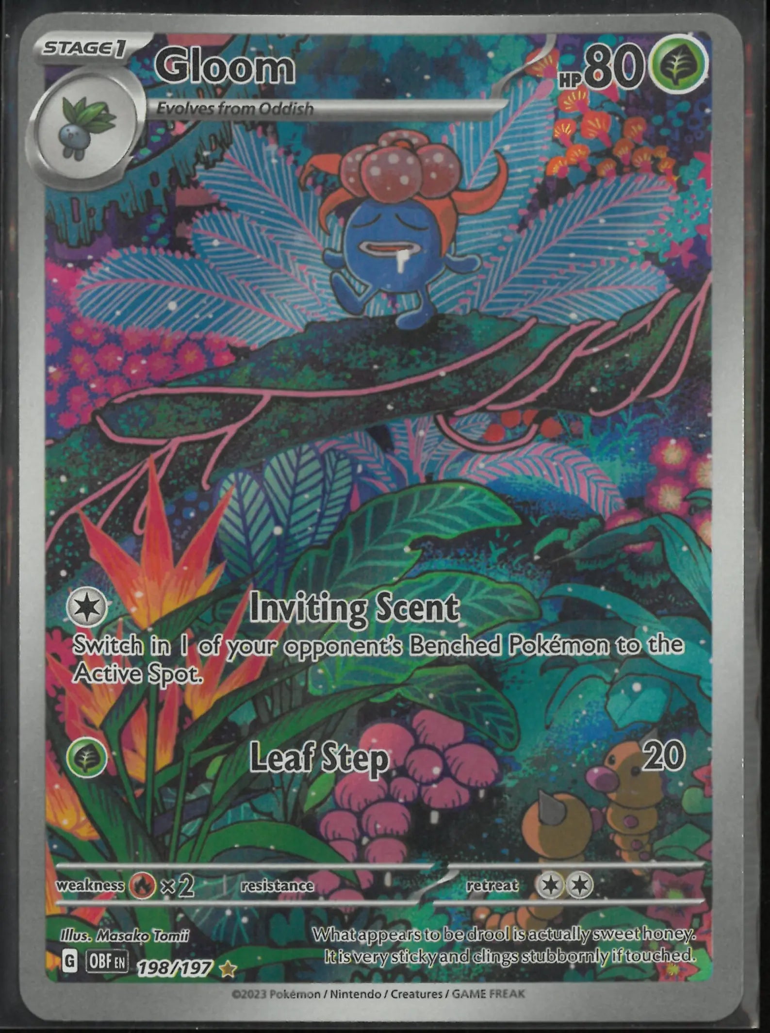 2023 Pokemon Obsidian Flames Illustration Rare Gloom 198/197 