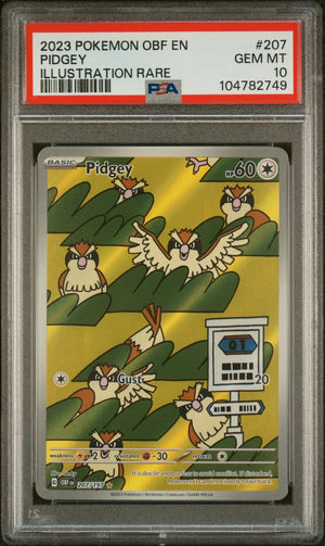 2023 Pokemon Obsidian Flames Pidgey Illustration Rare 207/197 PSA 10 