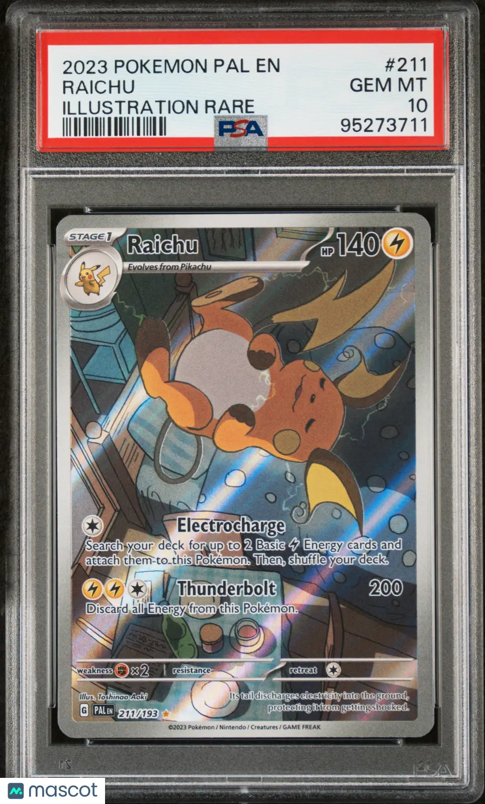 2023 Pokemon Pal EN-Paldea Evolved Raichu Illustration Rare PSA 10 211/193 