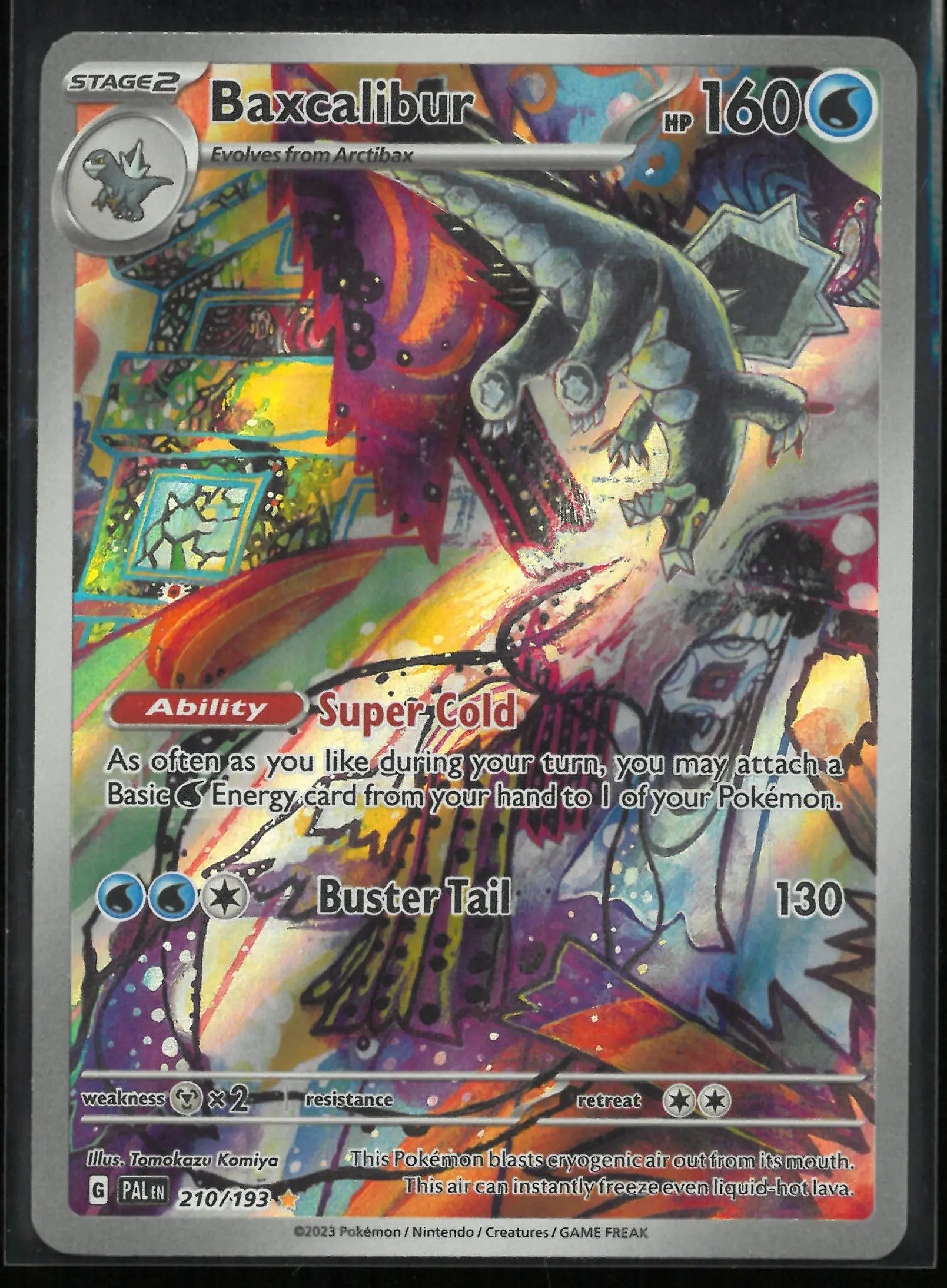 2023 Pokemon Paldea Evolved Illustration Rare Baxcalibur 210/193 