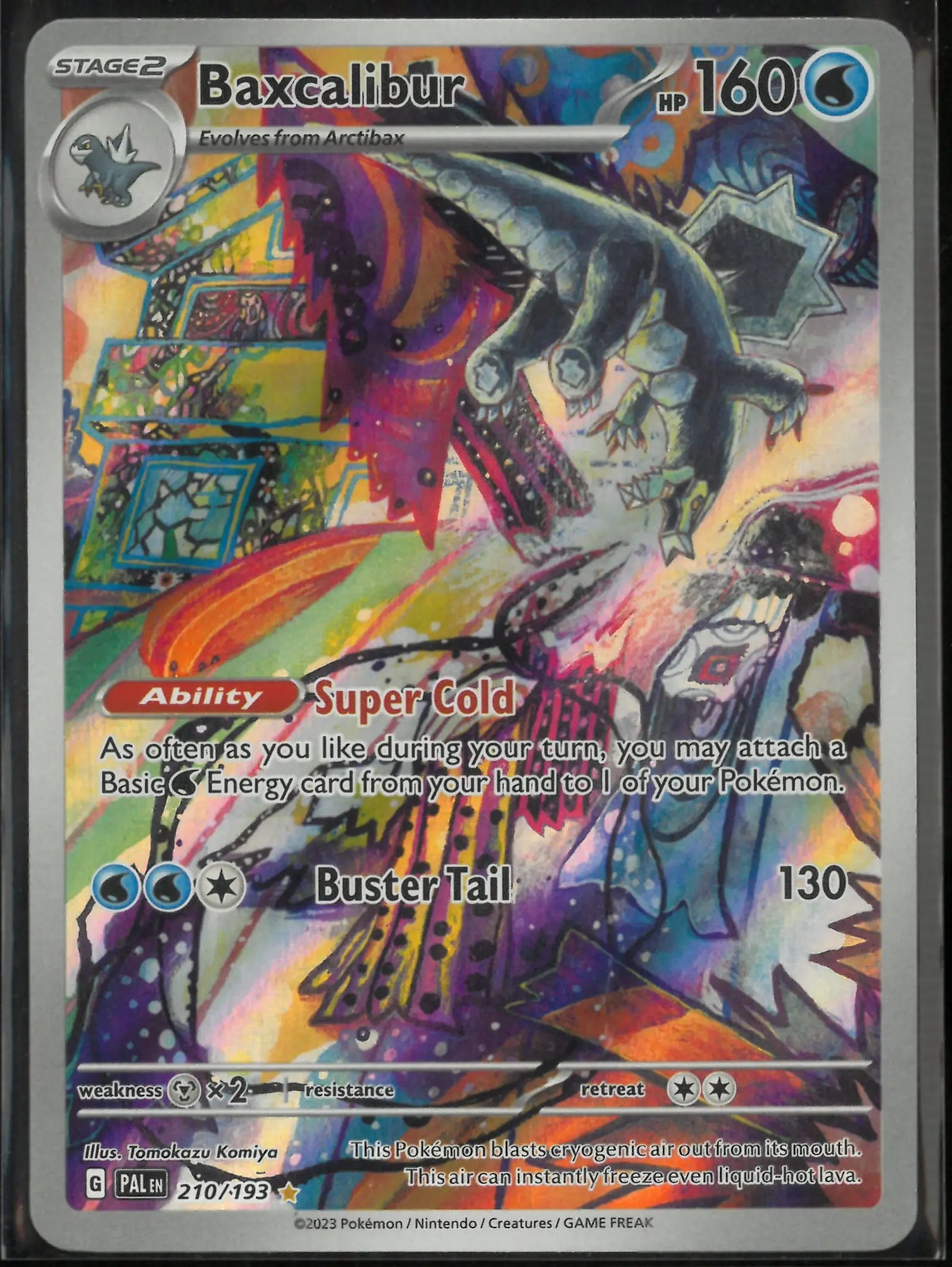 2023 Pokemon Paldea Evolved Illustration Rare Baxcalibur 210/193 