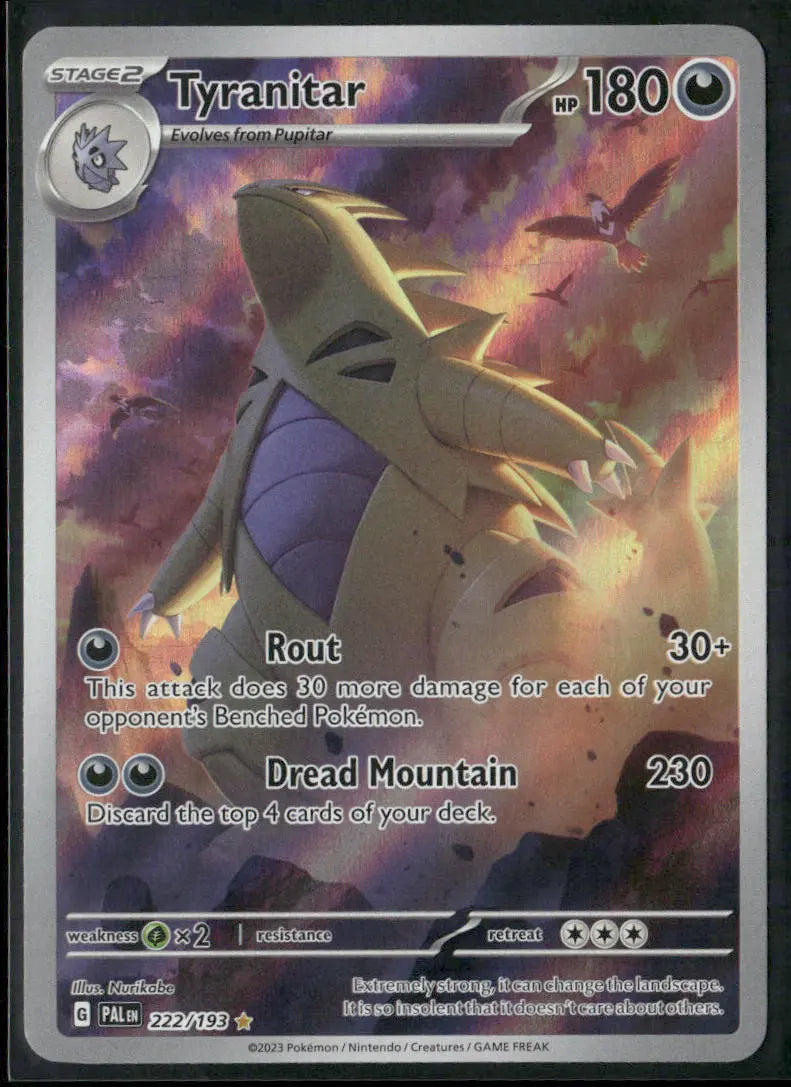 2023 Pokemon Paldea Evolved Illustration Rare Tyranitar 222/193 