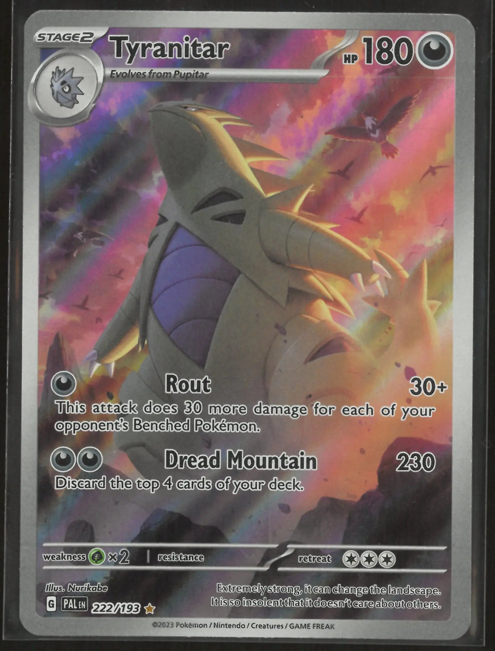 2023 Pokemon Paldea Evolved Illustration Rare Tyranitar 222/193 