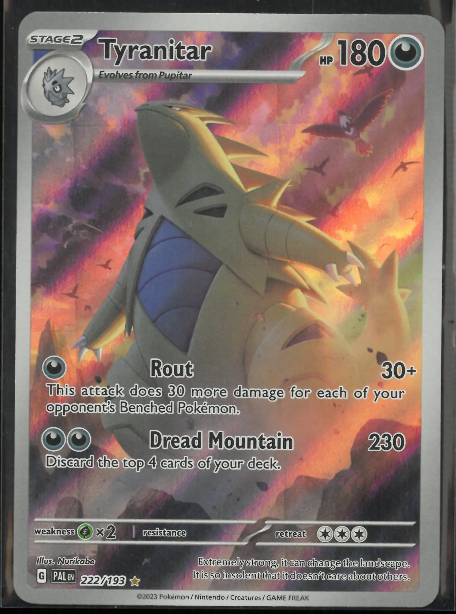 2023 Pokemon Paldea Evolved Illustration Rare Tyranitar 222/193 