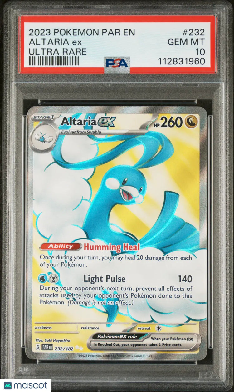 2023 Pokemon Par EN-Paradox Rift Altaria EX Ultra Rare PSA 10 232/182 