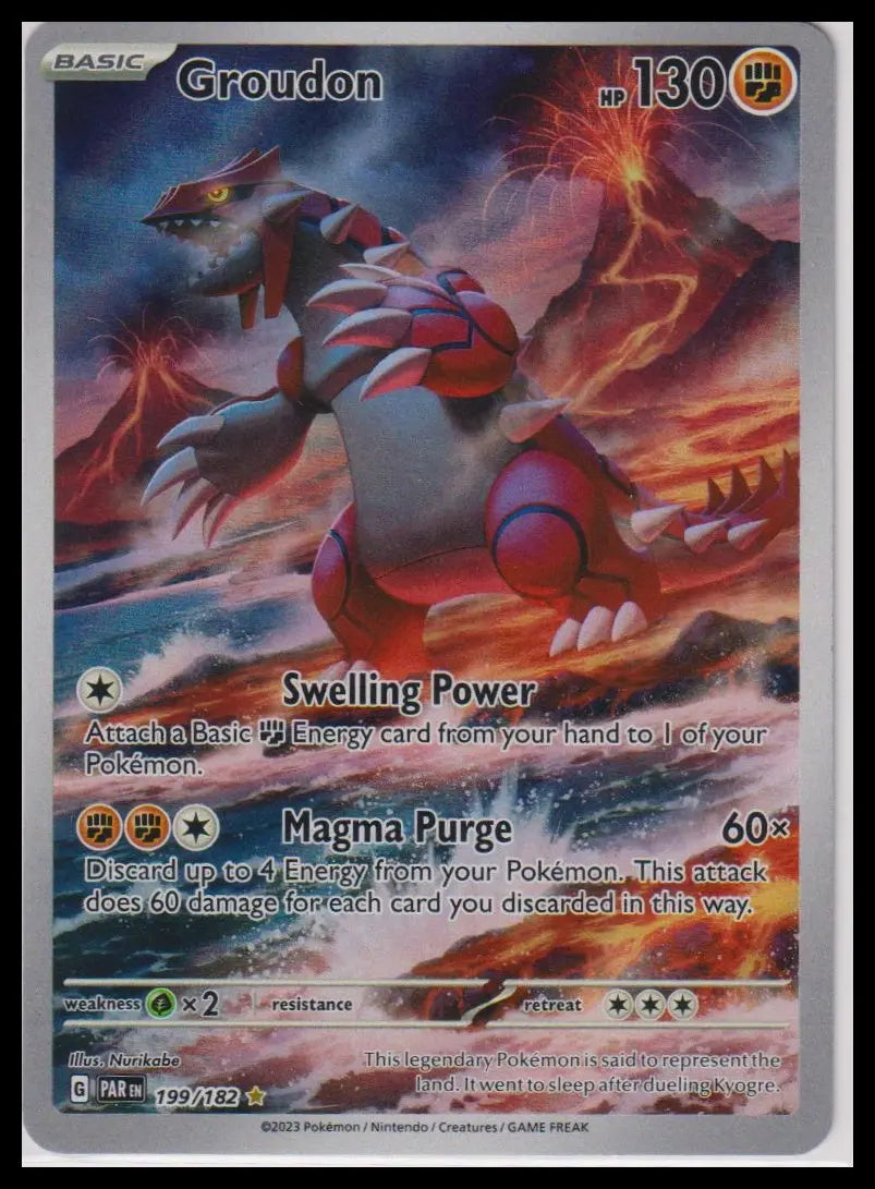 2023 Pokemon Paradox Rift Groudon Illustration Rare 199/182 
