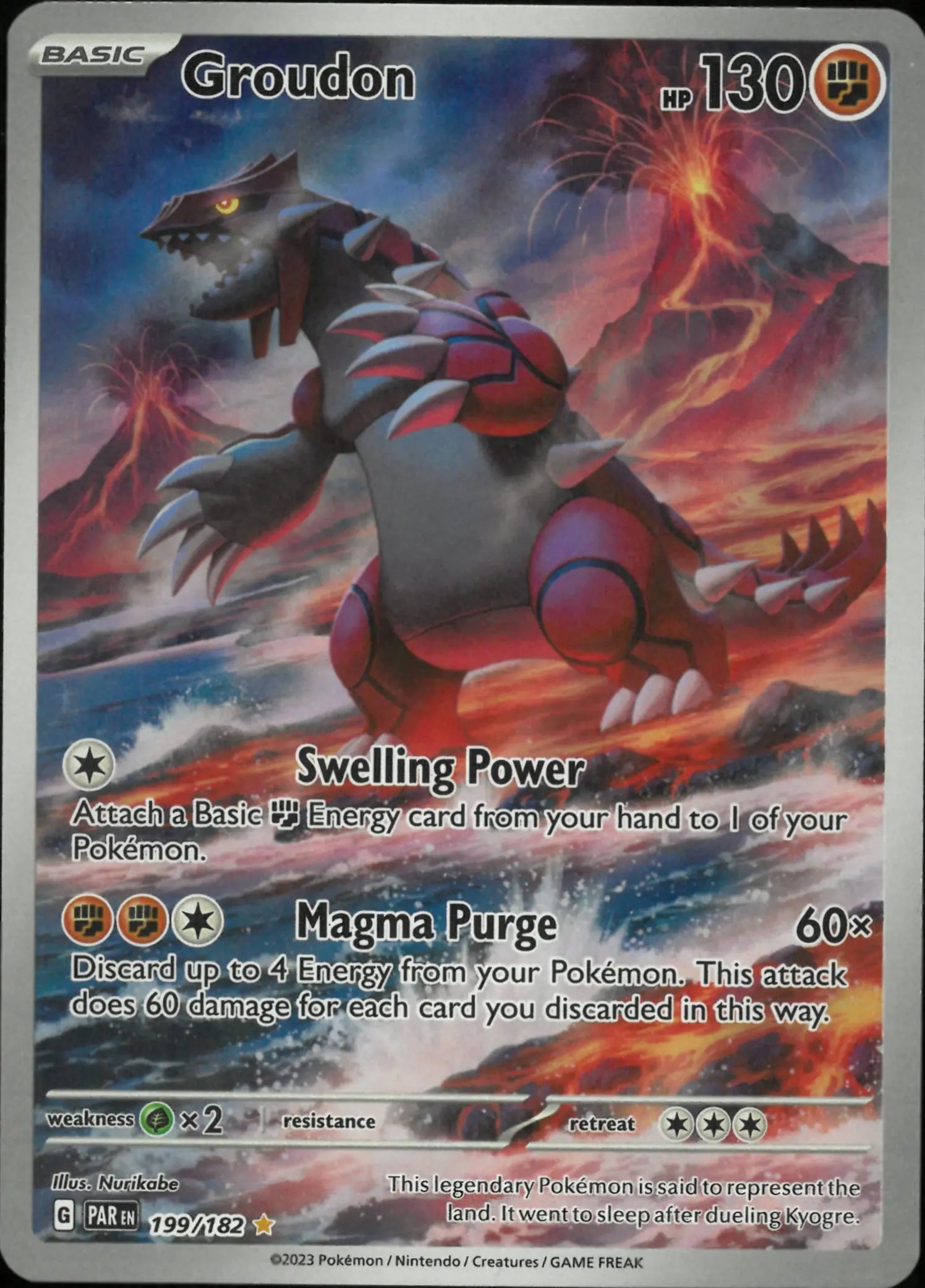 2023 Pokemon Paradox Rift Illustration Rare Groudon 199/182 
