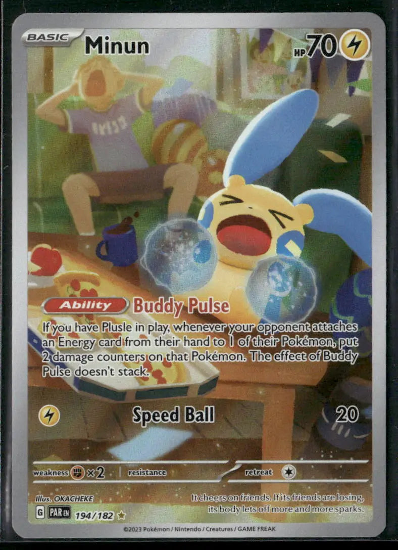 2023 Pokemon Paradox Rift Illustration Rare Minun 194/182 