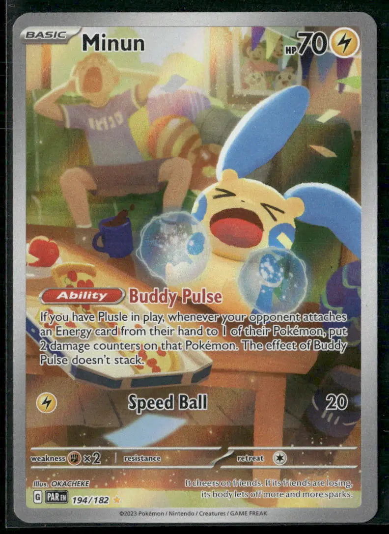 2023 Pokemon Paradox Rift Illustration Rare Minun 194/182 