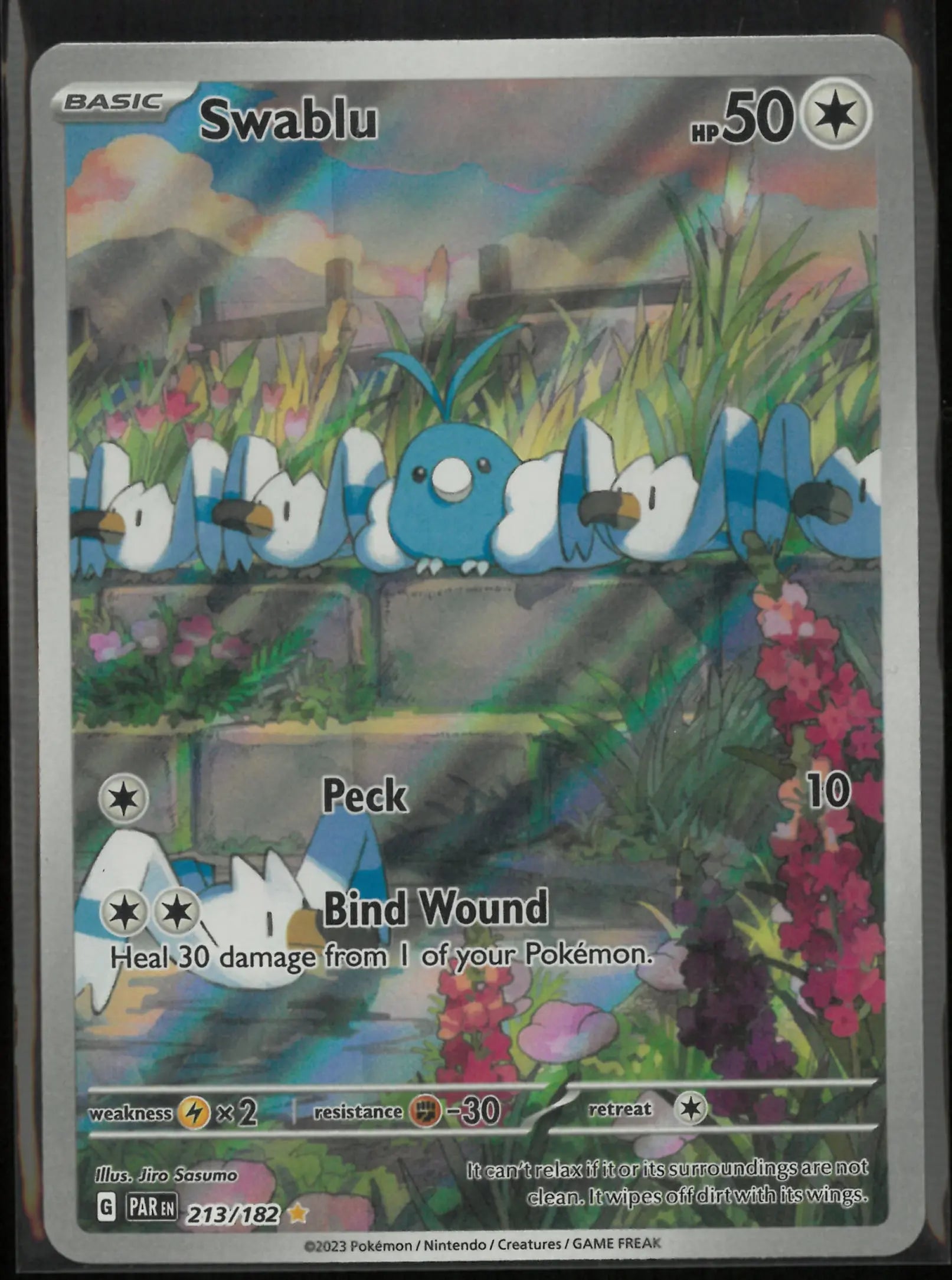 2023 Pokemon Paradox Rift Illustration Rare Swablu 213/182 
