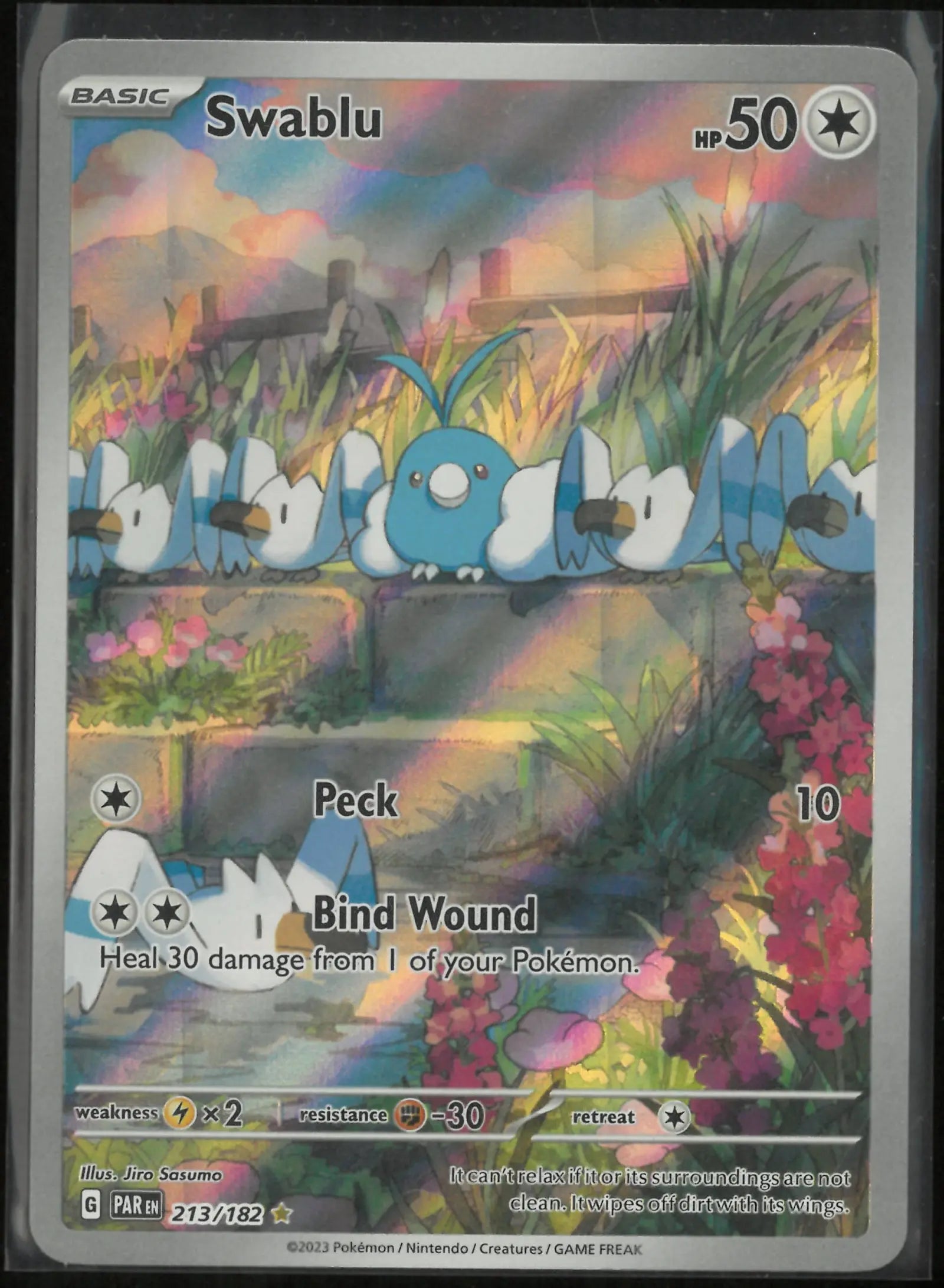 2023 Pokemon Paradox Rift Illustration Rare Swablu 213/182 