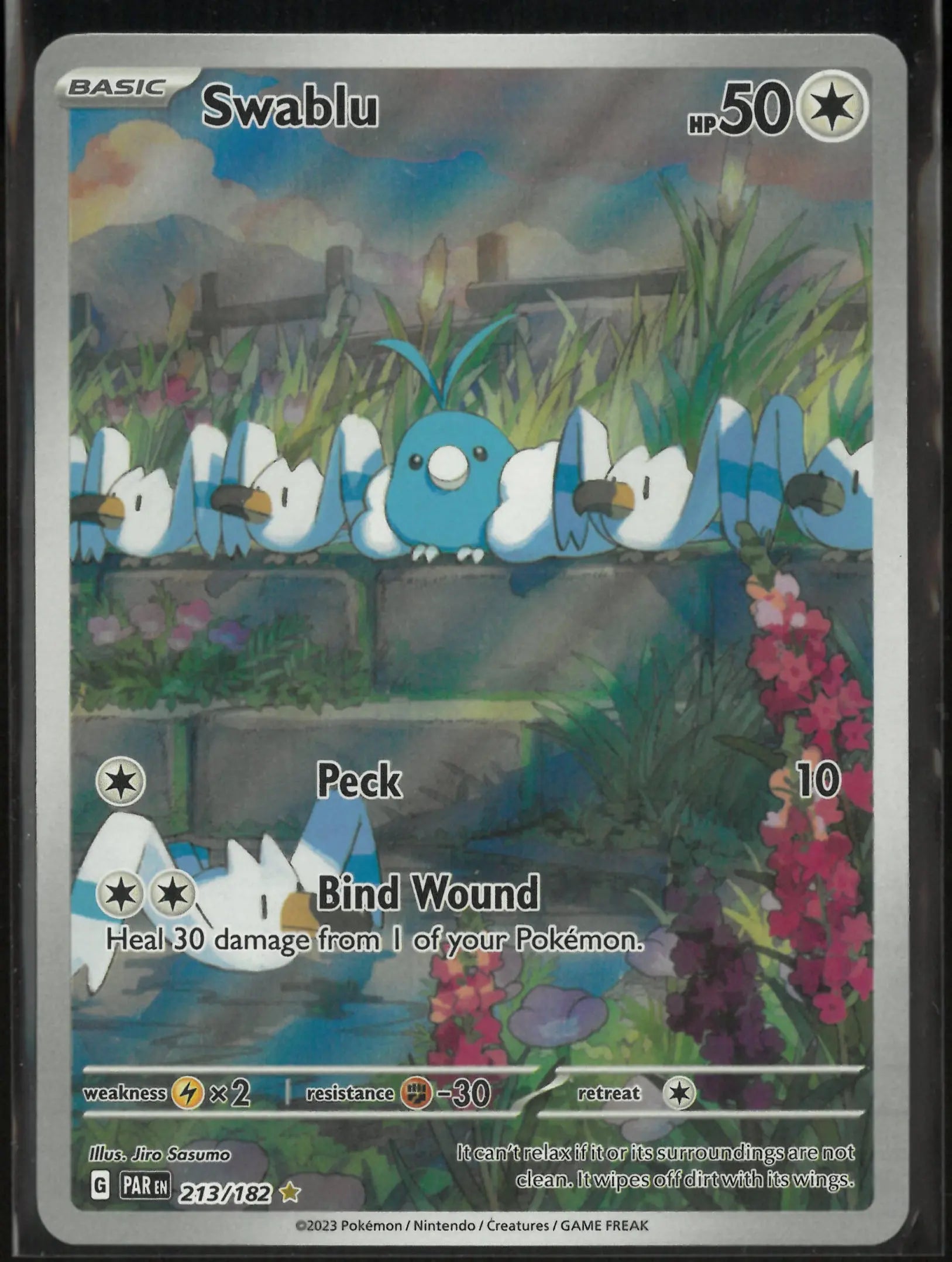 2023 Pokemon Paradox Rift Illustration Rare Swablu 213/182 