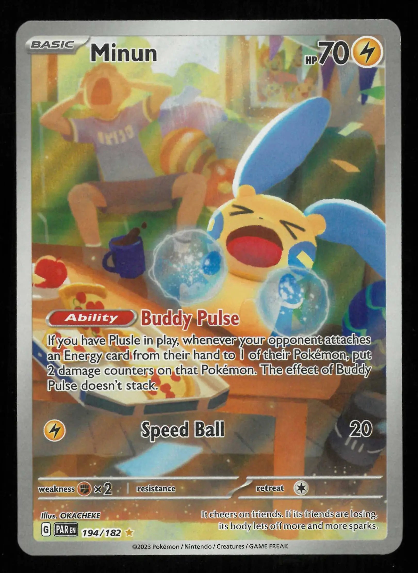 2023 Pokemon Paradox Rift Minun Illustration Rare 194/182 