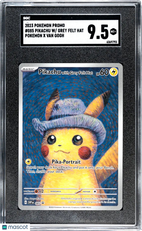 Pikachu with Gray Felt Hat 現地購入　正規品 2023 Pokemon Promo Pikachu W/ Grey Felt Hat Pokemon X Van Gough SGC 9.